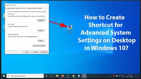 How To Create Shortcut For Advanced System Settings On Desktop In