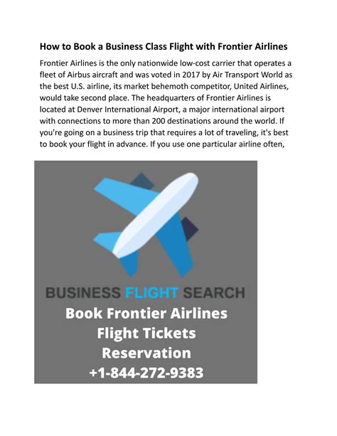 Book Frontier Airlines Flight Tickets Reservation By Business Flights