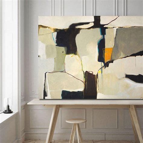 Office Abstract Art Large Abstract Painting Print Gray Abstract