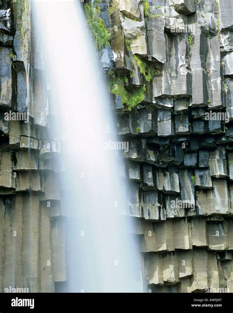 Svartifoss Black Waterfall With Basalt Columns Skaftafell
