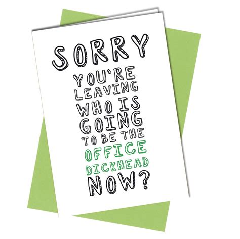 Buy Sorry Youre Leaving Card Funny Rude Humour Joke Office Leaving