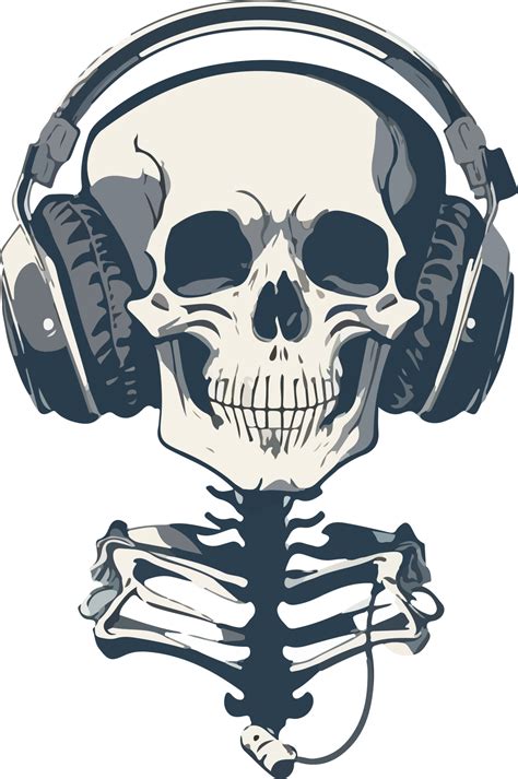 Skeleton Wearing Headphone Mascot Ai Generative 28179197 Png