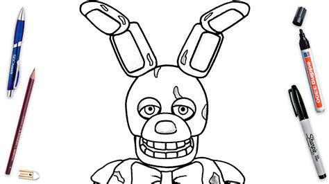 How To Draw Spring Bonnie Easy Step By Step Springtrap Five Nights At