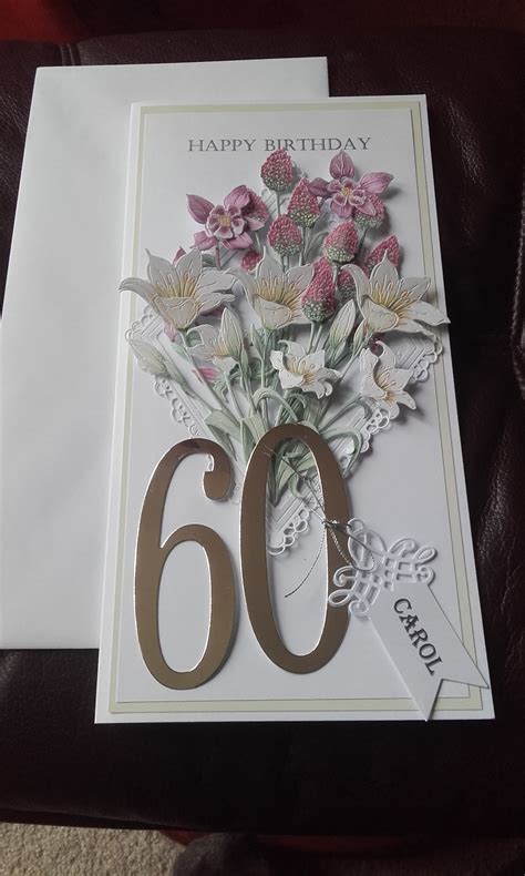 Handmade Personalized 60th Birthday Card 12ins X 6ins Can Be Made For