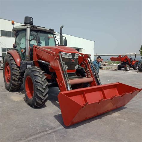 China 80hp Farm Tractor Front End Loader 4in1 Bucket And Backhoe