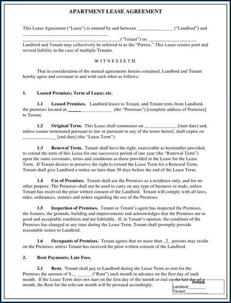 Apartment Lease Form Chicago Form Resume Examples E4y4omn9lb