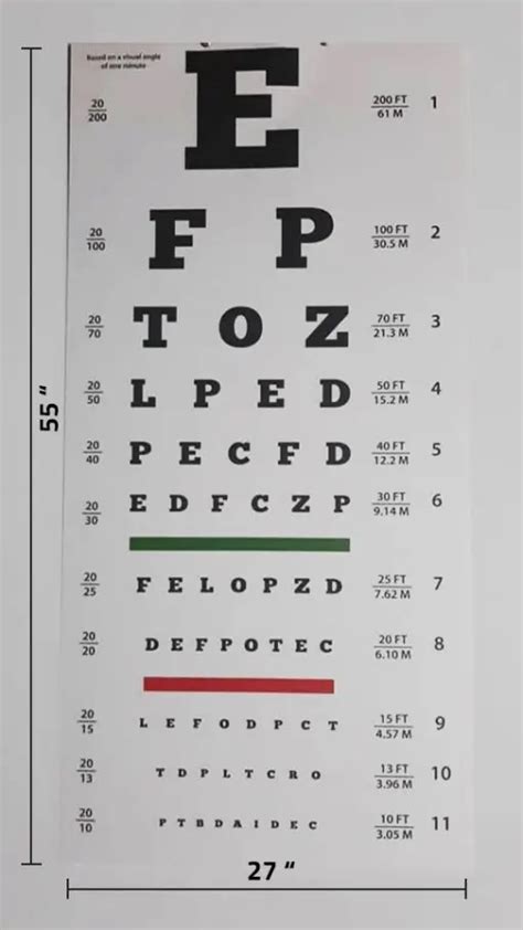 Snellen Eye Chart For Visual Acuity And Color Vision Test A Z Bookstore
