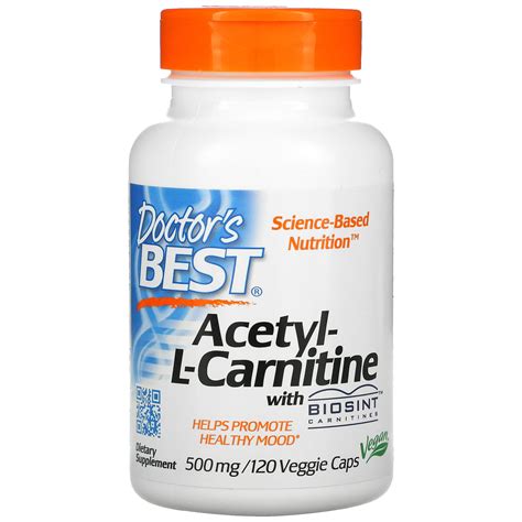 Doctors Best Acetyl L Carnitine With Biosint Carnitines 500 Mg 120