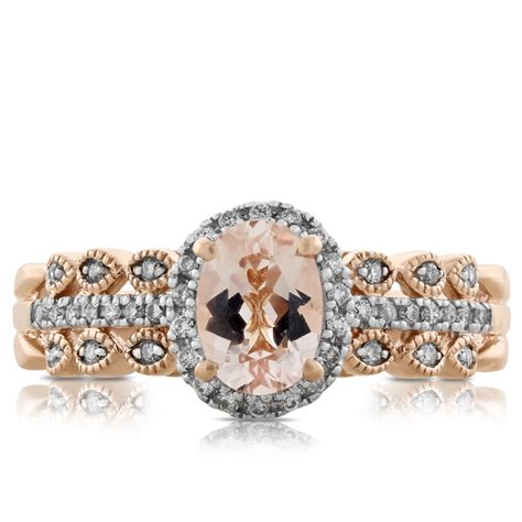 Rose Gold Morganite And Diamond Ring 14k Ben Bridge Jeweler
