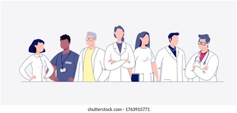 Team Doctors Cartoon Style Concept Medical Stock Vector Royalty Free Shutterstock