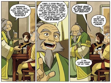 Avatar The Last Airbender Comics Panel Uncle Iroh Milk Tea Inventor