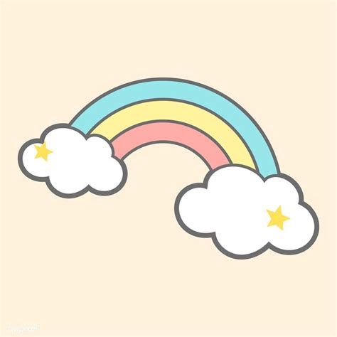 Rainbow On Clouds Magical Vector Free Image By Rawpixel Com Waraporn Rainbow Drawing