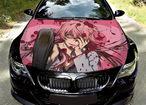 anime car vinyl decal anime girl car sticker racing car decal anime car wrap manga decal