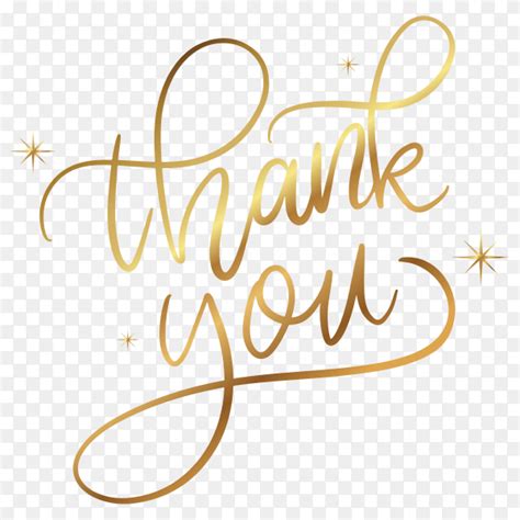 Thank You With Golden Lettering On Transparent Background Png Similar Png
