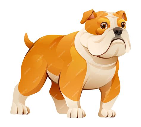 Premium Vector Cute Bulldog Vector Cartoon Illustration