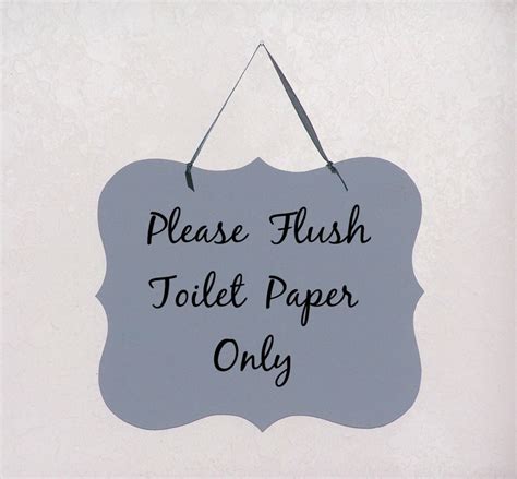 Please Flush Toilet Paper Only Sign Hanging Farmhouse Etsy
