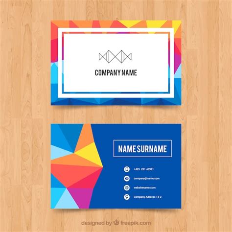 Free Vector Colored Corporate Card With Geometric Shapes