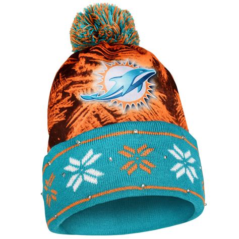 Miami Dolphins Big Logo Light Up Printed Beanie Bobs Stores