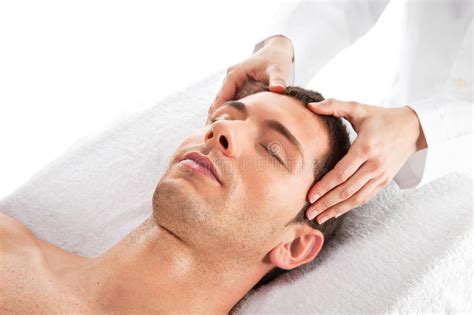 Man Getting Relaxing Head Massage Stock Image Image Of Healthy Laying 18506197