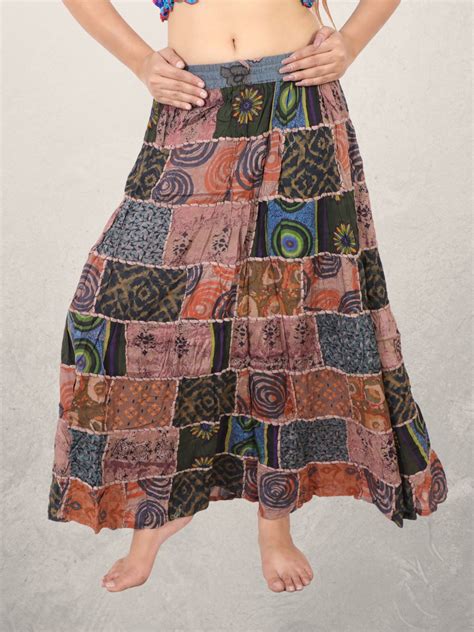 buy women patchwork long maxi and hippi skirts wevez