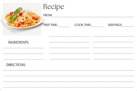 15 Printable Recipe Card Templates【free】 Ziplist