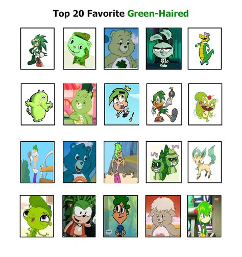 my top 20 green haired characters by cartoonstar92 on DeviantArt