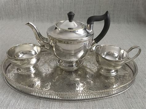 Ornate Vintage Four Piece Silver Plated Tea Set Viners Of Catawiki