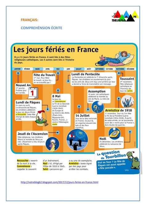 Jours Fériés En France Worksheet Live Worksheets