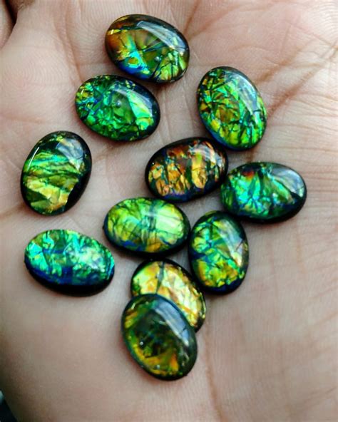 Black Fire Opal Faux Stone 10x14mm Ovals 8 Pcs L Earring Etsy