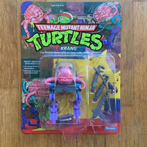 Tmnt 1988 Wave 2 14 Back Card Krang With Rare Purple Android Walking