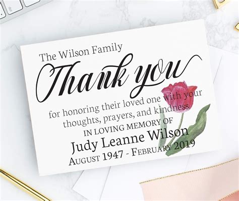 Personalized Thank You For Your Sympathy Cards With