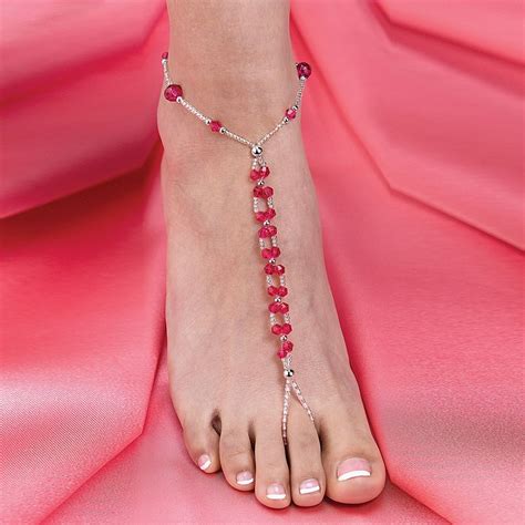 Lillian Rose Beaded Foot Jewelry Pair In Hot Pink Adorn Your Bare