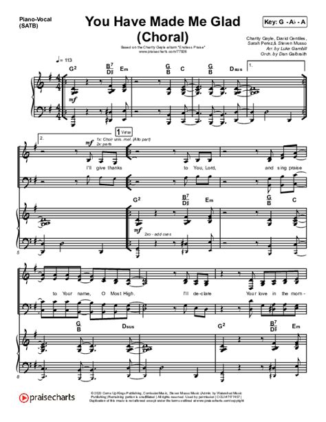 you have made me glad choral anthem satb sheet music pdf arr luke gambill charity gayle