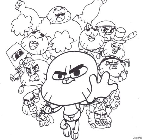 Amazing World Of Gumball Coloring Pages Sketch Coloring Page