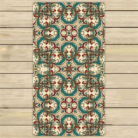 Put your decorative bath towels and hand towels on display. PHFZK Flower Background Towel, Damask in the Style of ...