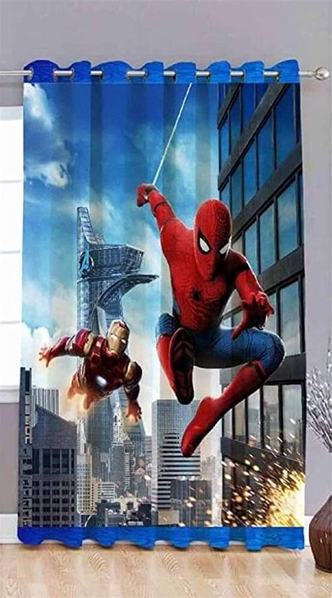 Buy The Home Style Polyester Digital Printed 3d Eyelet Spiderman Window
