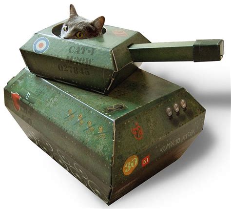 Cardboard Tank Cat Playhouse Cardboard Cat House Interactive Cat