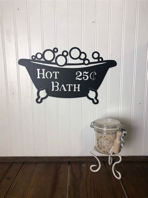 hot bath 25 cents metal sign etsy