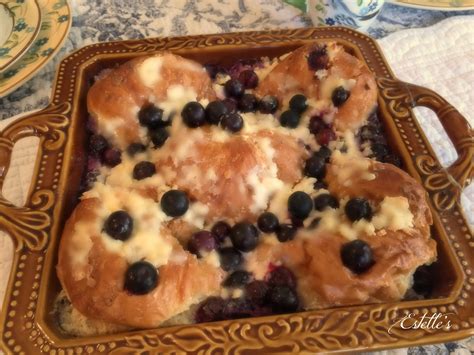 Estelles Blueberry Croissant Bread Pudding