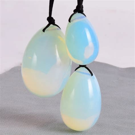 Massage Egg Set Drilled Yoni Egg Opalite Mineral Quartz Egg Healing
