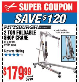 This means you can haul what i also found convenient like the two aforementioned engine hoists is the foldable design. Harbor Freight 2 Ton Engine Hoist Coupon 2021 / 1 Ton Foldable Shop Crane Coupon Harbor Freight ...