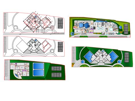 Top View Of Resort Elevation Design And Drawing Dwg File Autocad