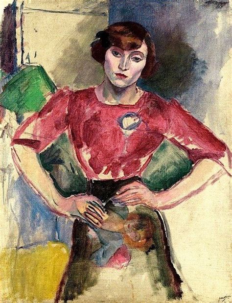 Jules Pascin Hermine In A Red Blouse 1909 Painting Portrait
