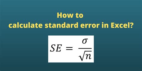 How To Calculate Standard Error In Excel Quickexcel