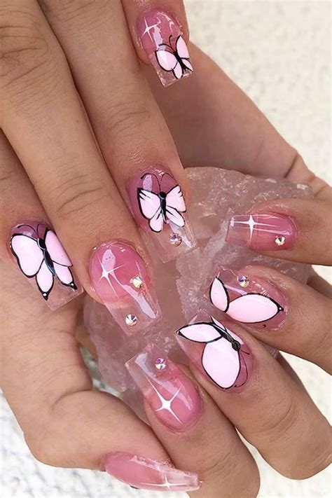 Purple Short Nails With Butterflies Nail Art Tutorial For Short Nails
