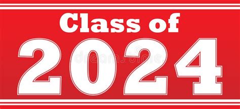 Class Of 2024 Banner With Purple Background Stock Illustration