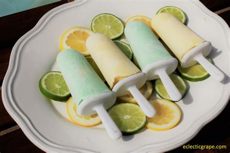 Healthy Lemonade And Limeade Greek Yogurt Popsicles