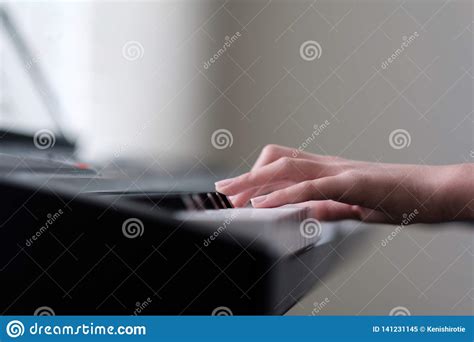 Little Girl Hand Playing Piano Keyboard Stock Image Image Of