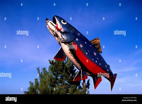 Big Trout Fish Sculpture Roadside Attraction Sault Ste Marie