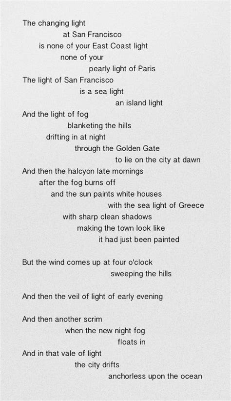 The Changing Light Lawrence Ferlinghetti From How To Paint Sunlight
